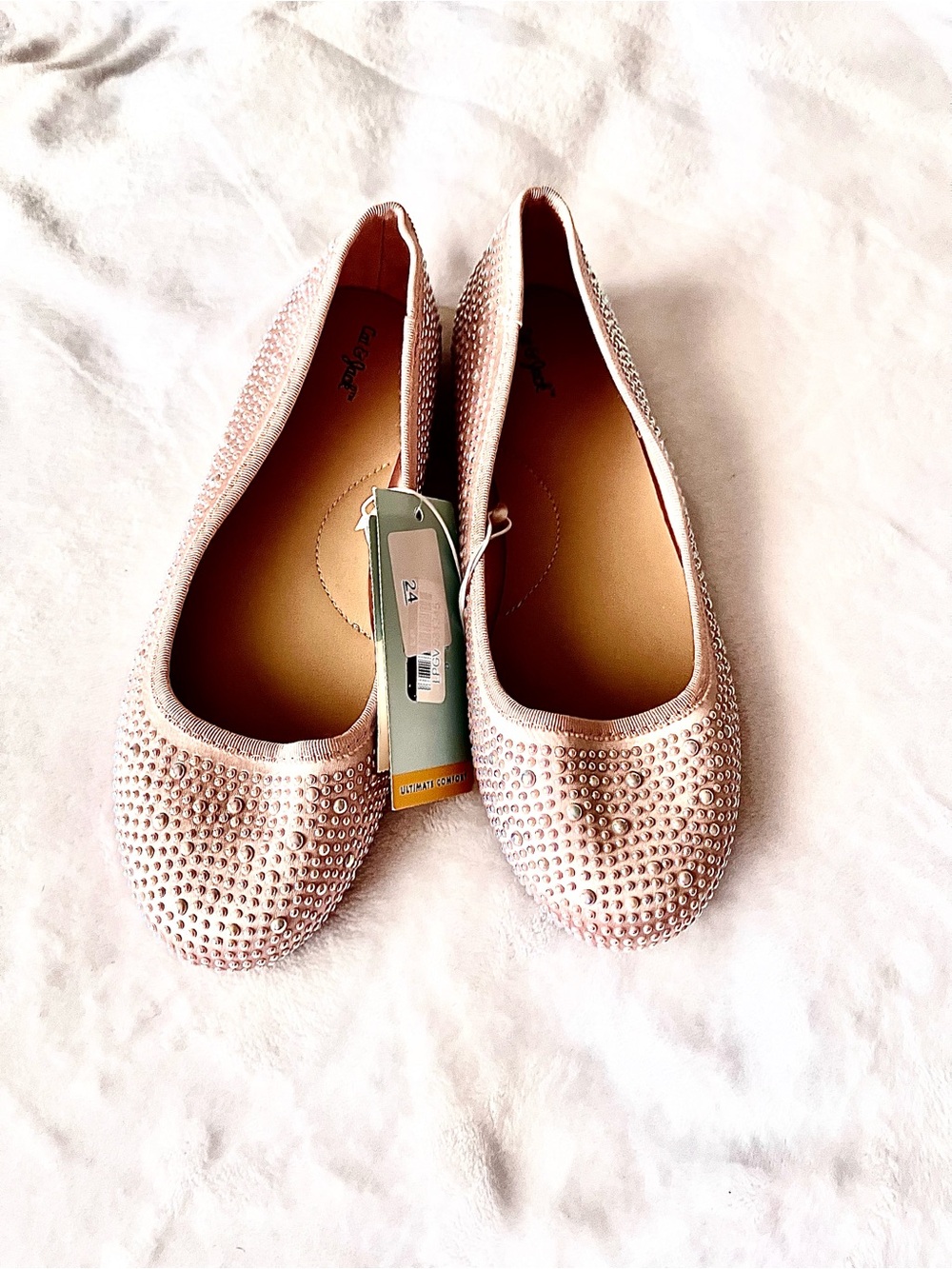 Cat & Jack Blush Pink Beaded Ballet Flats